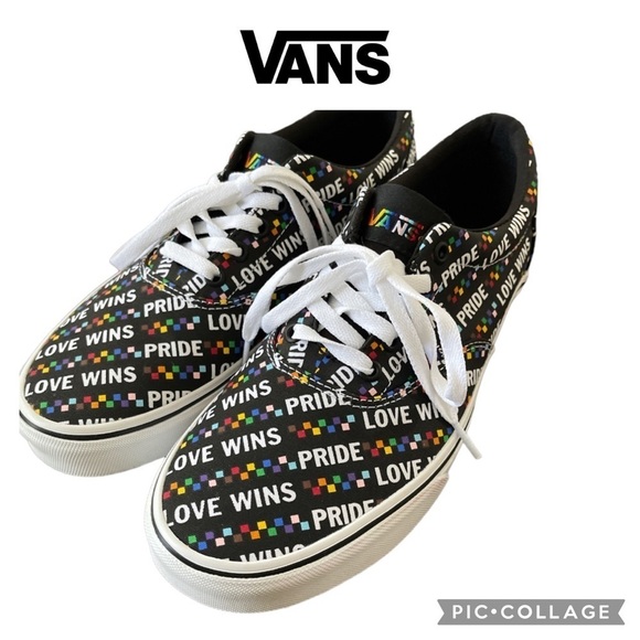 Vans Doheny Love Wins Pride men sneaker shoes black white Size 10.5 New! - Picture 1 of 12
